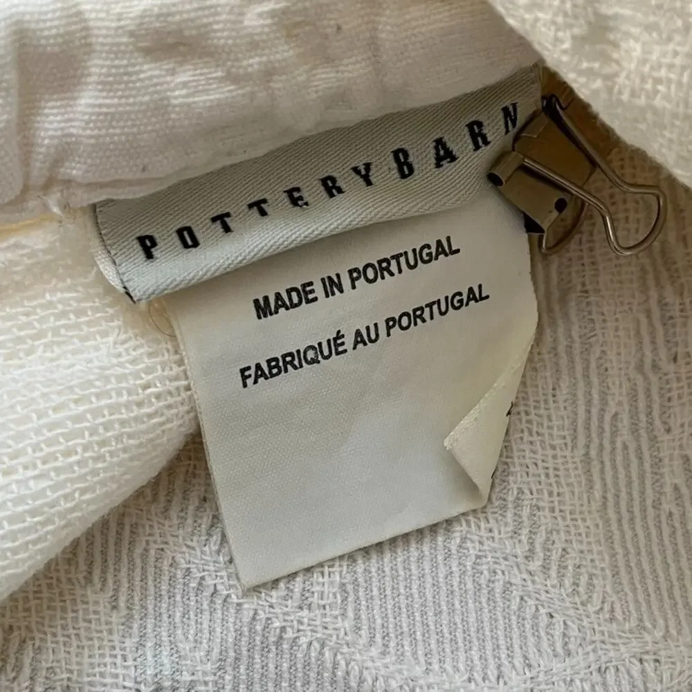Pottery Barn Matelasse Euro & King Pillow Sham Cotton Ivory Textured